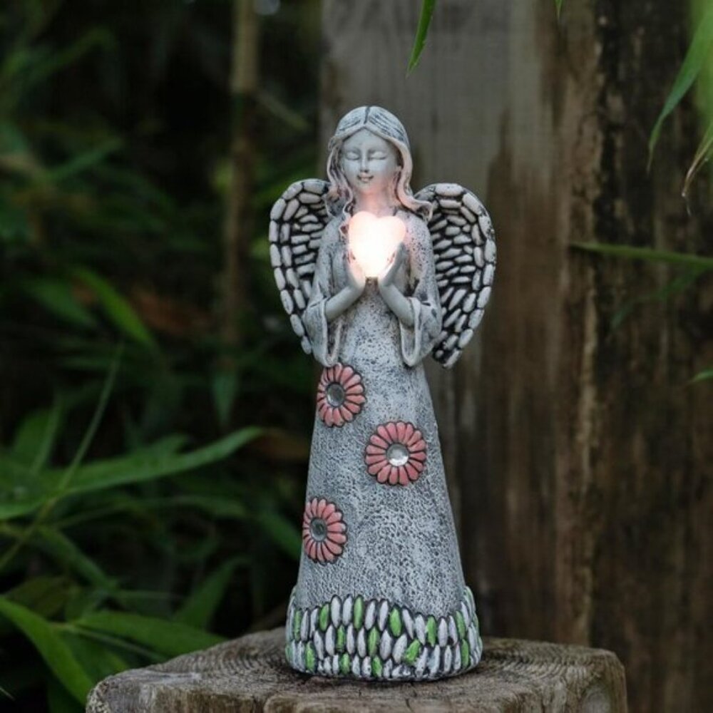 New Solar Angel Garden Statue, Garden Angel Figurines with Light for Lawn Patios - Picture 7 of 8